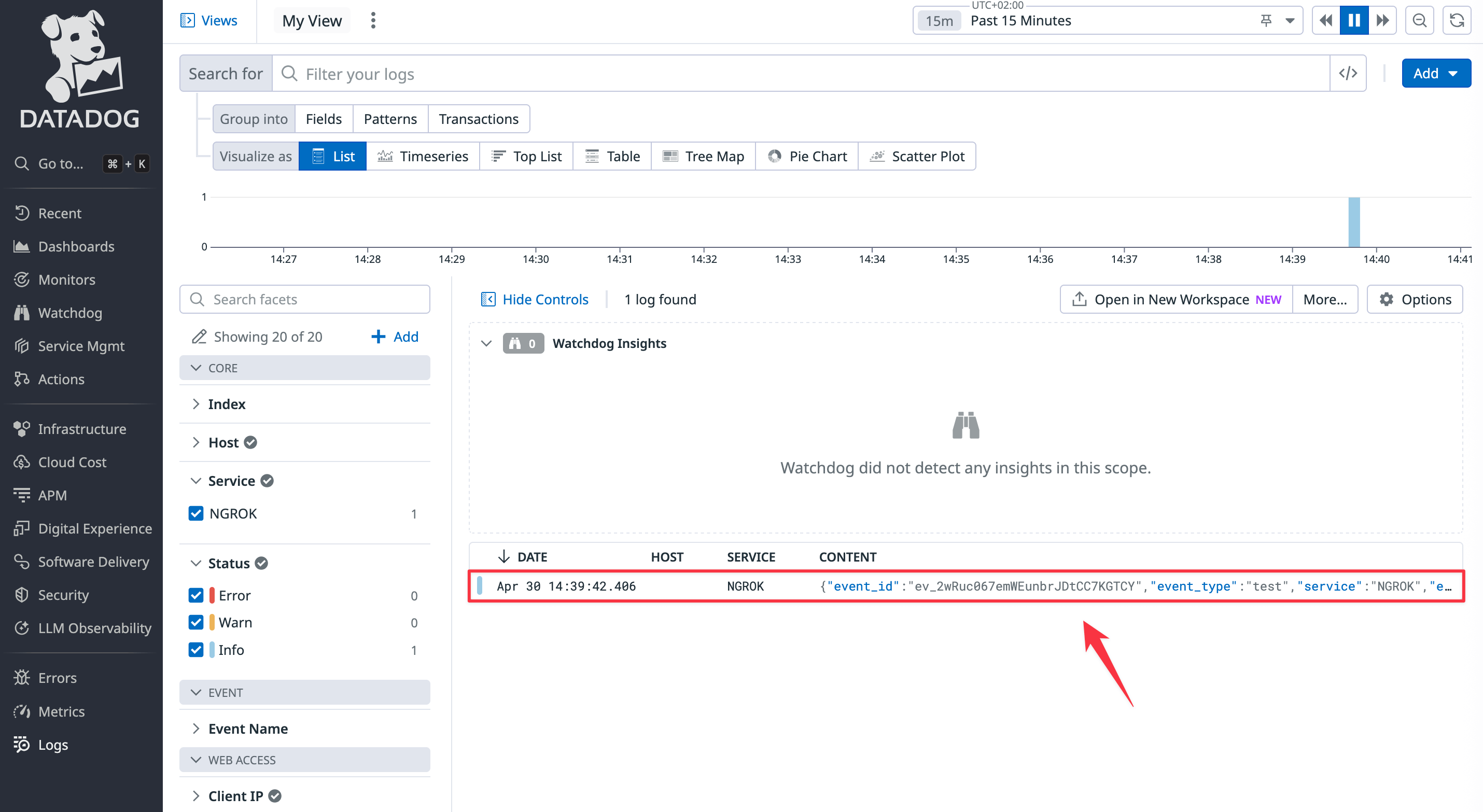 Datadog logs